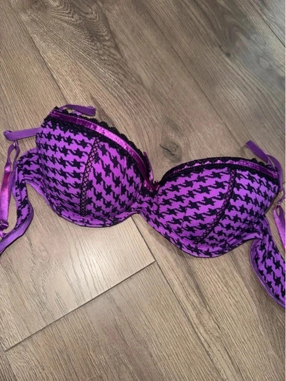 Y2K candies patterned purple bra